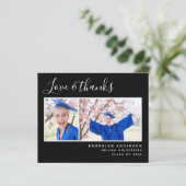 Budget Foto Black Abschluss Danke Karte (Stehend Vorderseite)
