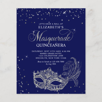 BUDGET Foto Blau Silber Masquerade Quinceañera