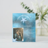 Budget Foto Blue Sea Summer Wedding Programm (Stehend Vorderseite)