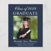 Budget Foto Blue Uni-Abschluss Ankündigung (Vorderseite)