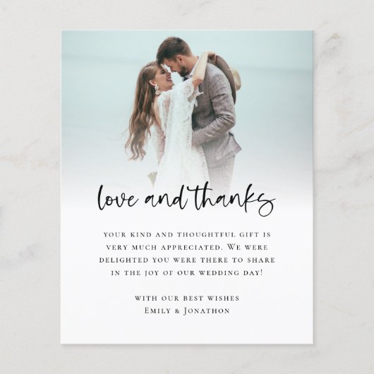 Budget Foto Bold Script Wedding Liebe Dank (Vorderseite)