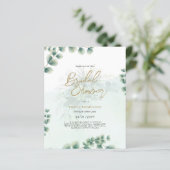 Budget Foto Brautdusche Einladung Rustikales Leaf (Stehend Vorderseite)