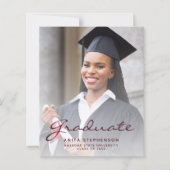 Budget Foto Burgund Abschluss Ankündigung (Vorderseite)