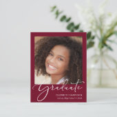 Budget Foto Burgund Abschluss Ankündigung (Stehend Vorderseite)