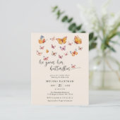 Budget Foto Butterflies Bridal Dusche Einladung (Stehend Vorderseite)