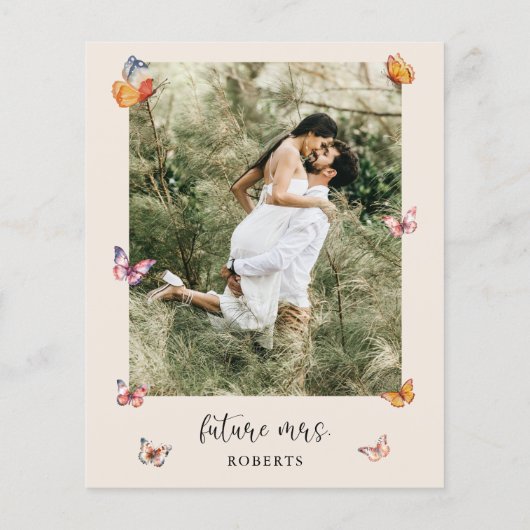 Budget Foto Butterflies Bridal Dusche Einladung (Rückseite)