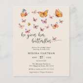 Budget Foto Butterflies Bridal Dusche Einladung (Vorderseite)