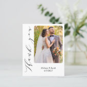 Budget Foto Calligraphy Wedding Danke, Cards (Stehend Vorderseite)