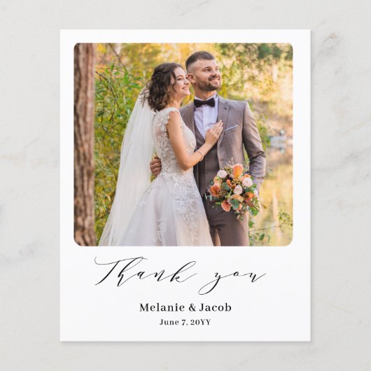 Budget Foto Calligraphy Wedding Danke, Cards (Vorderseite)