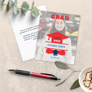 Budget Foto Cap Red Blue 2022 Grad Ankündigung