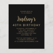 Budget Foto Cheers 40. Geburtstag Party Einladung (Rückseite)