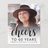 Budget Foto Cheers Black Script 60. Geburtstag (Vorderseite)