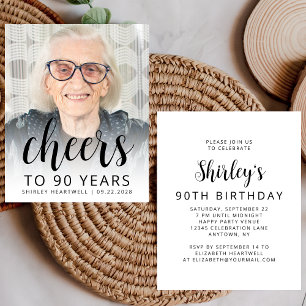 Budget Foto Cheers Schwarze Schrift 90. Geburtstag