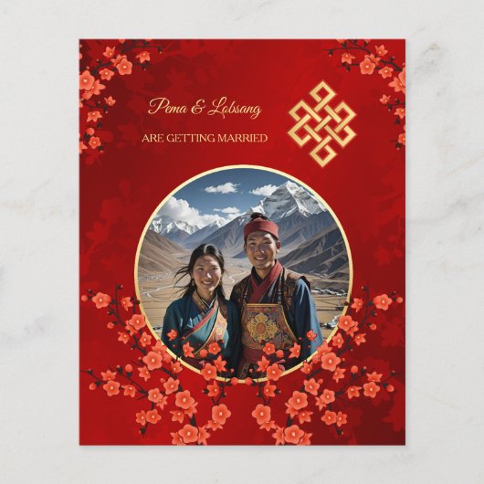 BUDGET Foto Cherry Blossom tibetische Hochzeit Flyer (Vorne)