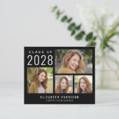 Budget Foto Collage Black Abschluss Ankündigung (Stehend Vorderseite)