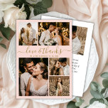 Budget Foto Collage Blush Wedding Danke Flyer<br><div class="desc">Budget Elegant Gold und Blush Pink Script 5 Foto Collage Wedding Vielen Dank personalisiert günstig günstigen Flyer. Moderne Hochzeit danke Ihnen Vorlage mit fünf (5) Foto auf der Vorderseite und ein (1) Foto auf der Rückseite. Auf der Vorderseite des Papiers "Liebe und Dank" Typografie-Skript in einem Wirblen handgeschriebenen Schriftart in...</div>