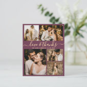 Budget Foto Collage Bordo Wedding Vielen Dank Flye (Stehend Vorderseite)