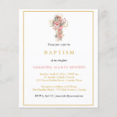 Budget Foto Collage Cross Gold Script Taufe Flyer (Vorne)