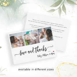 Budget Foto Collage elegante Babydusche Vielen Dan Mitteilungskarte