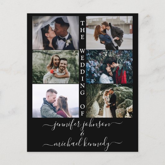 Budget Foto Collage Hochzeit Einladung Moderne (Vorderseite)