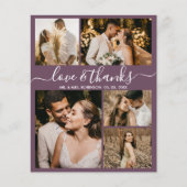 Budget Foto Collage Mauve Wedding Vielen Dank Flye (Vorderseite)