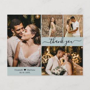 Budget Foto Collage Mint Wedding Danke, Script Flyer