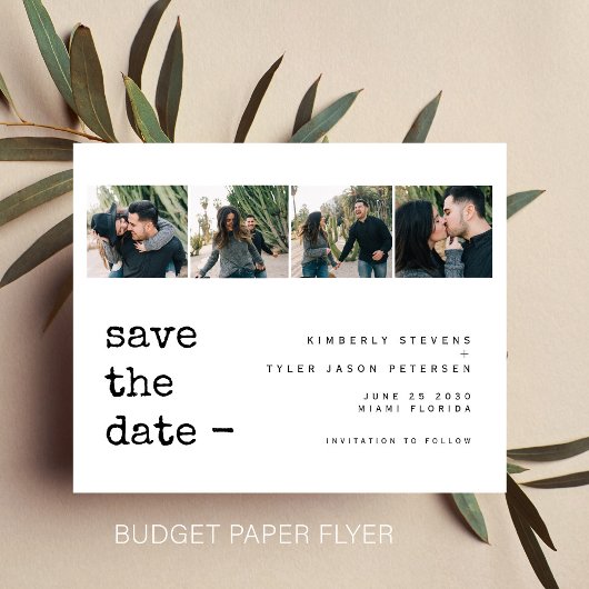 Budget Foto Collage moderne Hochzeit speichern das Flyer