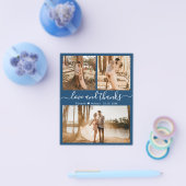 Budget Foto Collage Navy Hochzeit Danke Flyer (Einzeln)