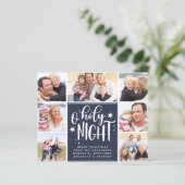 Budget Foto Collage O Heilige Nacht Weihnachtskart (Stehend Vorderseite)