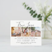 Budget Foto Collage Overlay Text Wedites Einladung (Stehend Vorderseite)