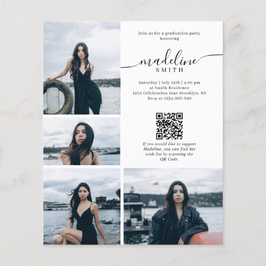 BUDGET Foto Collage QR Code Graduation Party (Rückseite)