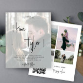 Budget Foto Collage QR CODE Hochzeit Einladung