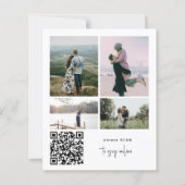 Budget Foto Collage QR CODE Hochzeit Einladung (Rückseite)