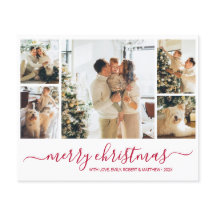 Budget Foto Collage Red Christmas Holiday Flyer
