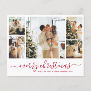 Budget Foto Collage Red Christmas Holiday Flyer