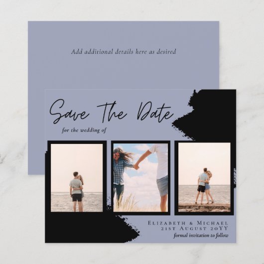 BUDGET Foto Collage Rett Datum Hochzeit Moderne (Vorne/Hinten)