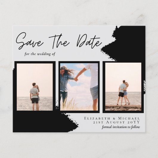 BUDGET Foto Collage Rett Datum Hochzeit Moderne (Vorderseite)