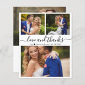 Budget Foto Collage Script Hochzeit Danke Karte (Vorne/Hinten)