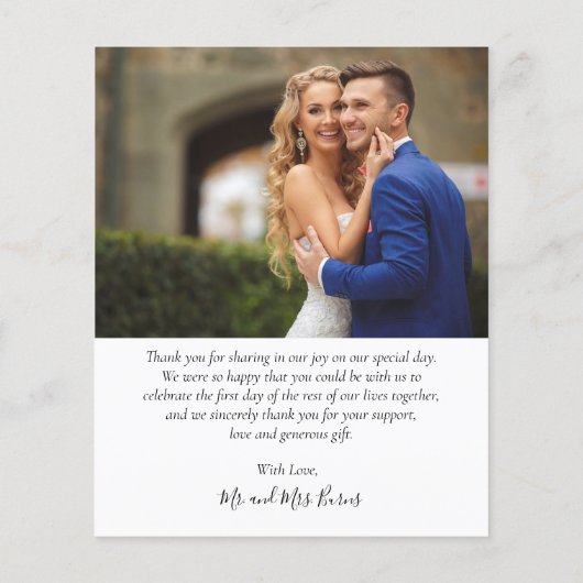 Budget Foto Collage Script Hochzeit Danke Karte (Rückseite)