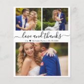 Budget Foto Collage Script Hochzeit Danke Karte (Vorderseite)