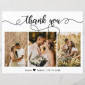 Budget Foto Collage Script Hochzeit Danke Karte (Vorderseite)