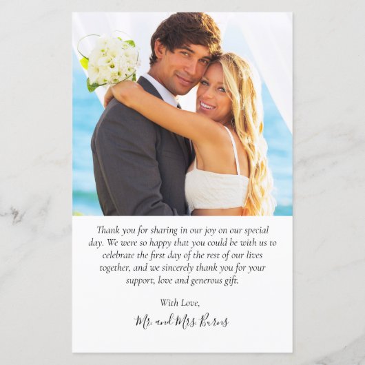 Budget Foto Collage Script Hochzeit Danke Karte (Rückseite)