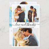 Budget Foto Collage Script Hochzeit Danke Karte (Vorne/Hinten)