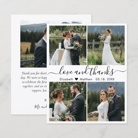 Budget Foto Collage Script Hochzeit Vielen Dank (Vorne/Hinten)