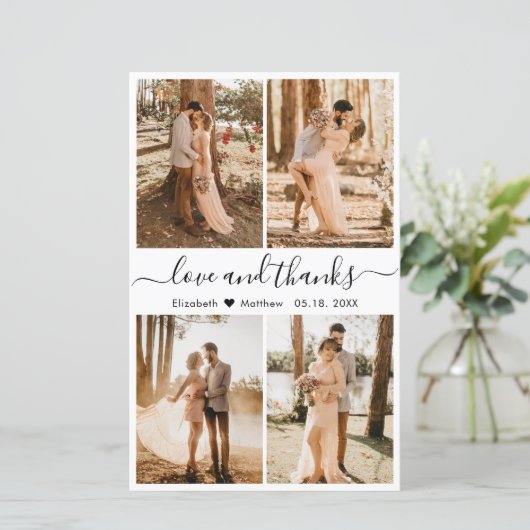 Budget Foto Collage Script Hochzeit Vielen Dank (Stehend Vorderseite)