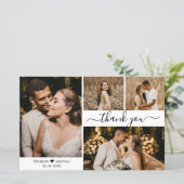 Budget Foto Collage Wedding Danke Karte (Stehend Vorderseite)
