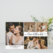 Budget Foto Collage Wedding Danke Karte (Stehend Vorderseite)