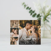 Budget Foto Collage Wedding Danke Karte (Stehend Vorderseite)
