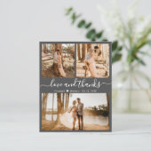 Budget Foto Collage Wedding Danke Karte (Stehend Vorderseite)