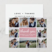Budget Foto Collage Wedding Danke Karte (Vorne/Hinten)